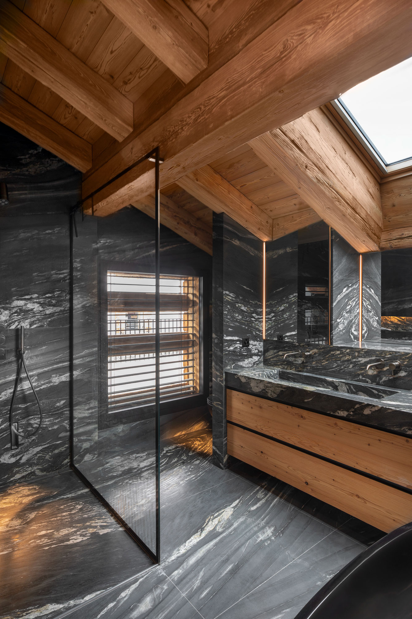 Chalet structures historiques intérieur contemporain